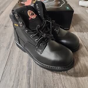 BRAHMA Black Steel Toe Work Boots Mens Size 10.5